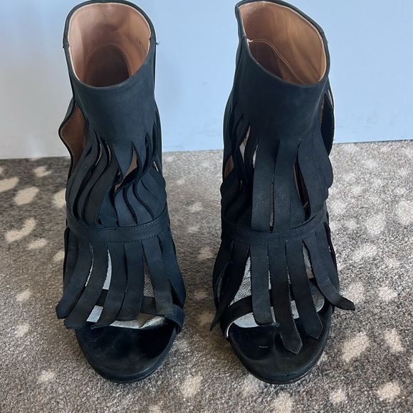 Maison Martin Margiela black fringe boots booties sz 40 - Picture 4 of 10